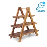 Wood 3 Tier Serving Tray Cupcake Stand Easy Assembly Wooden Farmhouse Platter Lightweight Decorative