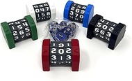 MunnyGrubbers - 5 Pack Life Counter - HP Tracker with Tracking Card Slot - (Random 7PC D20 Dice Set 