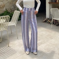 Bling It On - BerryDove Tiana Skirt & Pants - Linen Stripe Asymmetrical Flare Skirt Culot Pants - Wo