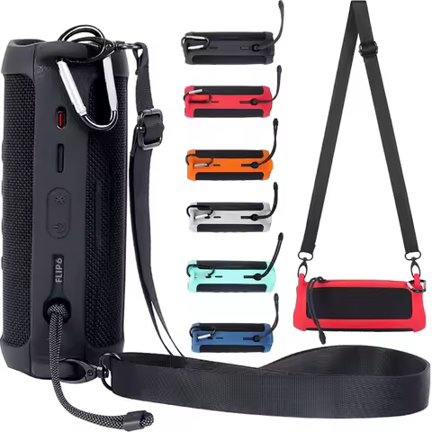 Newest Silicone Sling Speaker Cases Cover for JBL Flip 6 Portable Soft Protective Case for JBL Flip6