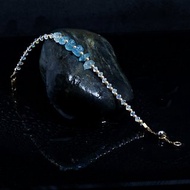 曰本 Cenfill 鋼絲 海藍寶原礦 14K包金 GF Swarovski 水晶手鍊