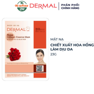 Mặt Nạ Dermal Chiết Xuất Hoa Hồng Làm Dịu Da 23g Rose Collagen Essence Mask