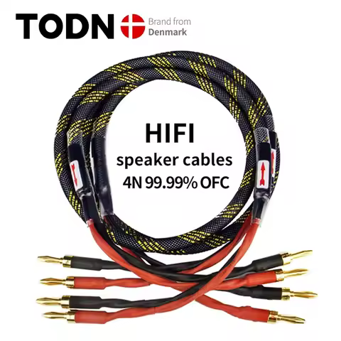 TODN speaker cable L-4S8F 1 Pair oxygen-free copper amplifier 4N OFC speaker cable Banana plug cable