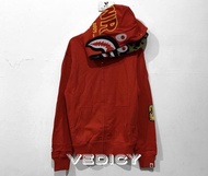 JAKET BAJU BAPE APE DOUBLE HOODIE PONR SHARK RED SUPER MIRROR 1:1 ORI