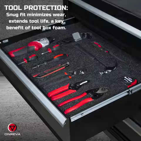 Cut Toolbox Organizer Foam Inserts Heavy-Duty Non-Slip Toolbox Liners,Toolbox Organizer Box with Too