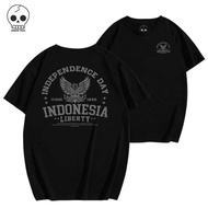 T-shirt Men Women Distro Indonesia Liberty Original Tshirt Men Branded Independence Indonesia Art In