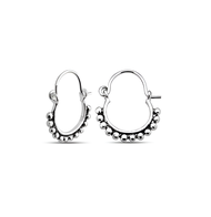 Silver thai Jewelry ต่างหูห่วงลูกปัดเงินสเตอร์ลิง / sterling silver bead hoop earrings