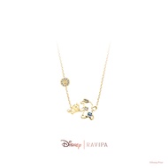 Gold Ducky and Bunny Necklace (Tuscan CZ Diamond and Arctic CZ Diamond)