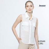 Jousse SLEEVLESS SHIRT เสื้อเชิ้ตหญิง เสื้อผ้าผญสวยๆ เสื้อแฟชั่น เสื้อแฟชั่นผญ (JU25WH)