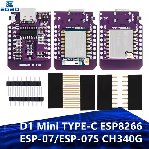 1~5PCS D1 Mini TYPE-C ESP8266 ESP-07/07S CH340G USB D1 Mini WIFI Development Board D1 Mini NodeMCU L