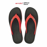 Ando Official Sandal Jepit Viral Pria Dewasa - Hitam/Merah