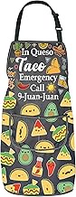 JNIAP Taco Party Gift In Queso Taco Emergency Call 9-Juan-Juan Kitchen Apron Taco Gifts For Mexican 