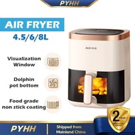 PYHH Air Fryer 4.5L/6L/8L Digital Screen/Knob Control 1300W Multifunctional Fully Automatic Oil-free Dehydration Oven Fry Pan D085