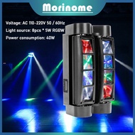 Mini 8LED Moving head mini spider lampu panggung full colour RX