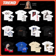 BEYONCE 2025 COWBOY CARTER TOUR MERCH Cotton T-shirt Plus Size Vintage Street Loose Printed Short Sl