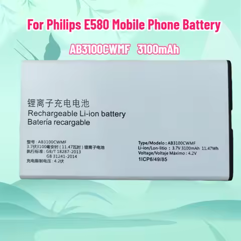 New AB3100CWMF 3100mAh Battery for Philips E580 Mobile Phone Battery
