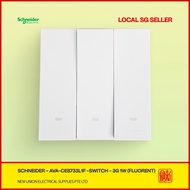 [SG LOCAL SELLER] SCHNEIDER AVATAR-ON CE8733L1F 3-Gang 1-Way Switch (White, Fluorent)