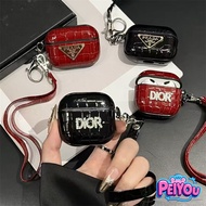 Fashion brand leather earphone protective case for Airpods 4 1 2 airpods Pro2 Tide Brand Classic Air