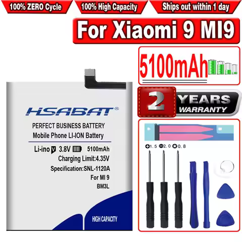 HSABAT BN57 BM4J BM3L BM4E BM3M BM3E BN4A BN46 Battery for Xiaomi Mi 9T Pro 8 Lite 9 SE 11 POCO X3 N