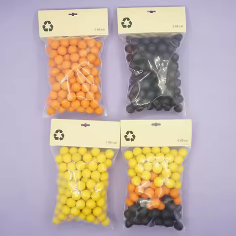 .68 Cal X130 Balls for Self Defense and Practice, Reusable 0.68 Caliber Ammo Plastic TPE Paintballs