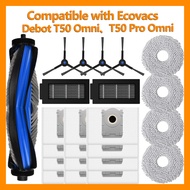 Replacement Parts Kit Compatible with Ecovacs Deebot T50 Omni T50 Pro Omni Main Brush Side Brush Fil