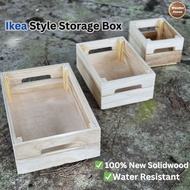 Wooden crate/ wooden box/ ikea storage box/ orgaization box/fruit crate/booth deco crate