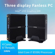 สินค้าใหม่ Hystou I7 8550u Fanless Mini Pc คอมพิวเตอร์อุตสาหกรรมฮาร์ดแวร์ Server Linux HD EDP DP เดส