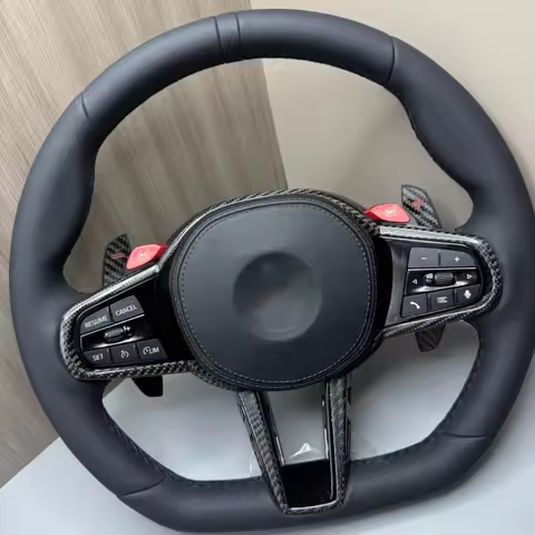 Full Leather Steering Wheel For BMW G20 G21 G22 G28 G29 F40 F44 F82 F83 F87 Black Smooth Leather Ste