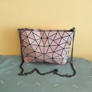 Glossy Baby Pink Mixed Triangles Issey Miyake BAOBAO Sling Bag / Clutch