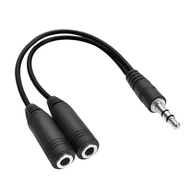 3.5MM STEREO PLUG TO 2X 3.5MM STEREO SOCKET CABLE (9 INCH)