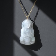 冰種翡翠觀音菩薩項鍊 18K金墜頭 | 天然緬甸玉A貨翡翠 | 送禮