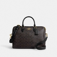 กระเป๋าถือซิปความจุขนาดใหญ่  coach rowan satchel bag brown leather