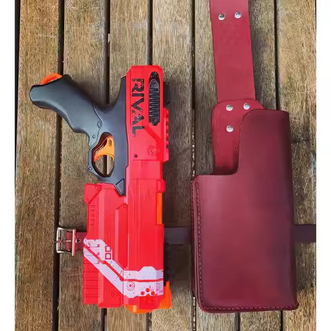 Steampunk Tactical Nerf Kronos Pistol Holster PU Leather Gun Pouch Drop Leg Corps War Gear Hammersho