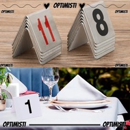 OPTIMISTI8E 10Pcs/Set Table Number Plate, Stainless Steel Double Sided Numbered Table Card, 1–20 Res
