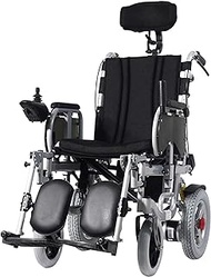 Luxurious and lightweight With Reclinable Backrest Power Compact Mobility Aid Wheelchair 360° Adjustable Position Joystick Adjustable Headrest