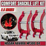 OAPC NISSAN NAVARA NP300 D40 COMFORT SHACKLE 2.5INCH LIFT KIT SET RED (11736)