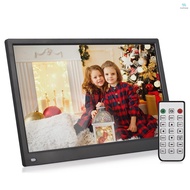 Andoer 15.6 Inch Digital Photo Frame Desktop Electronic Album 1920 * 1080 IPS Screen Supports Photo/ Video/ Music/ Clock/ Calendar Function with Backside Stand Remote Control