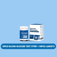 Glucose Test Strip (50pcs Blood Glucose Test Strip + 50pcs Lancets)