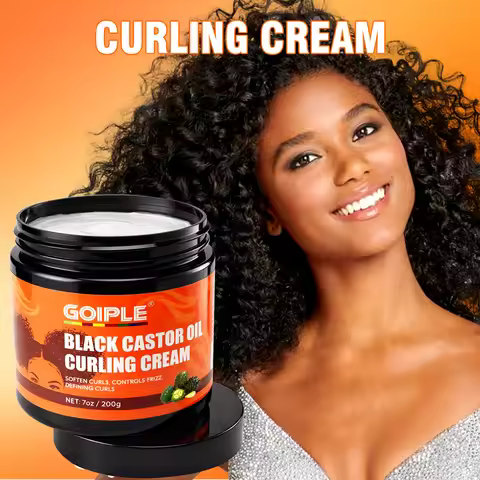 GOIPLE 200g Black Castor Oil Curl Cream Defining Curls Lightweight Moisturizing Detangle Knot No Sti