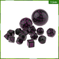 Polyhedral Dice 15 Piece RPG Set RPG Games Dices D60 D30 D24 D20 D16 D12 D10 D8 D7 D5 D4 for Role Pl