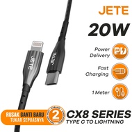 Kabel Data Kabel USB Type C to Iphone Lightning Power Delivery JETE CX8 - Garansi 2 Tahun