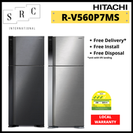 HITACHI R-V560P7MS 2-Door Refrigerator 450L (Gift: 1600W Compact Vacuum Cleaner)