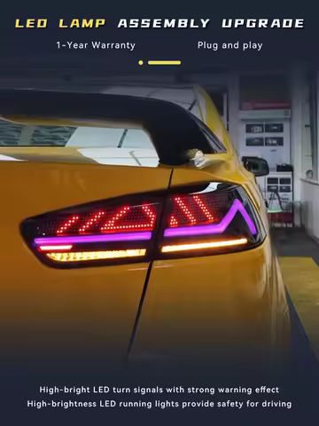 Car Styling For Mitsubishi Lancer EVO EX 2008-2021 Rear DRL LED Brake Signal Taillights RGB Daytime 