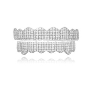 TOPGRILLZ Diamond Silver Grillz for Men Gold Teeth Grills for Your Teeth Grill for Women Iced Micro 