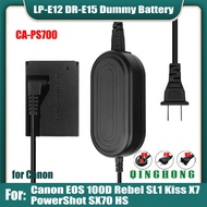 LP-E12 LPE12 Dummy Battery DR-E15 DC Coupler &amp; ACK-E12 CA-PS700 AC Power Adapter for Canon EOS 100D Rebel SL1 Kiss X7 PowerShot SX70 HS Camera