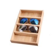 TANG SONG 1 Pack Bamboo Sunglass Display Tray Eyewear Storage Case for Home or Office