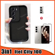 Itel City 100 TPU Silicone Phone Case for Itel Power 70 A90 A80 A70 RS4 P65 A50C 3in1 Tempered Glass