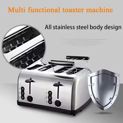 PBOBP 2 Slices Bread Toaster For Sandwiches Waffles Extra Wide Slot Toasters Electric Kitchen Double