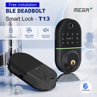 MEGA Smart Fingerprint Door Lock with Code, Electronic Digital Keypad Door Lock, Bluetooth Auto-Lock for House Apartment
