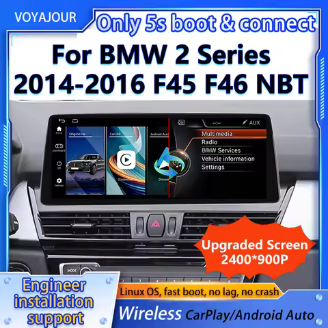 Upgrade 2400*900p For BMW 2 Series F45 F46 NBT 2014-2016 Car Multimedia Player Screen Modify Wireles